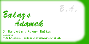 balazs adamek business card