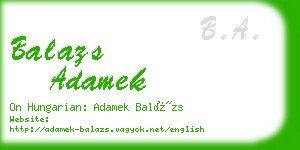 balazs adamek business card